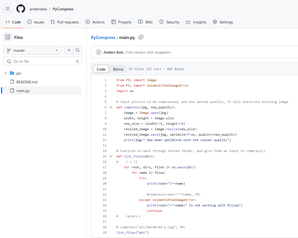 My first public Github script is posted for optimizing images on this blog :)